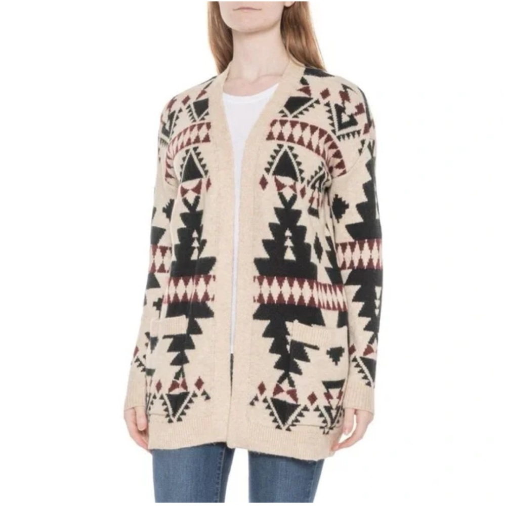Lucky Brand Southwestern Aztec Open Cardigan NWT L